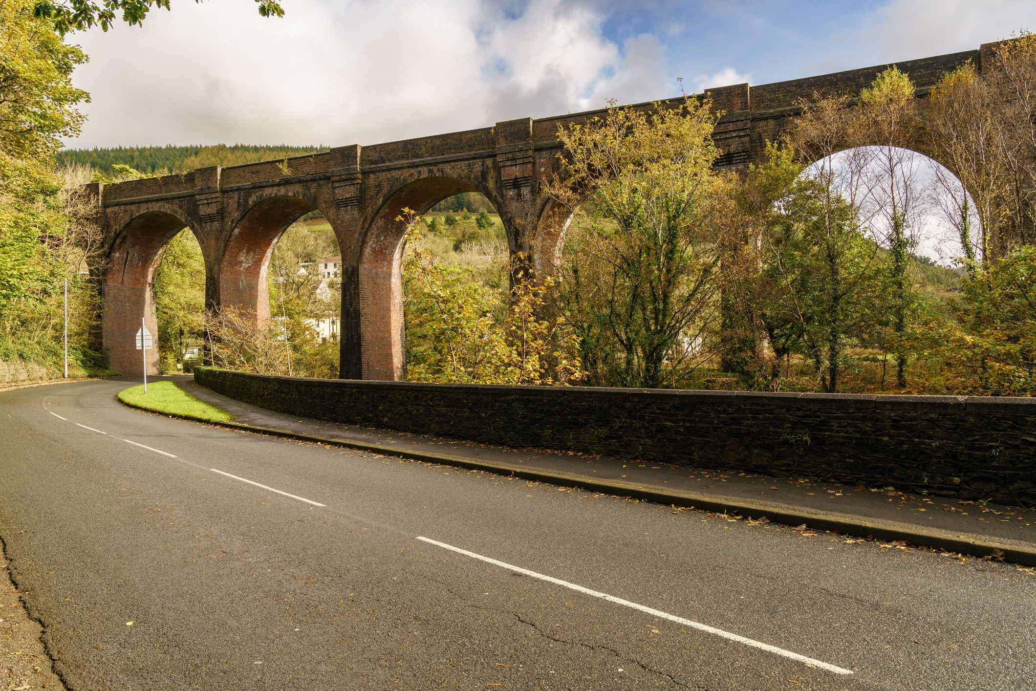 Pontrhydyfen Viaduct in Neath Port Talbot, West Glamorgan, Wales.